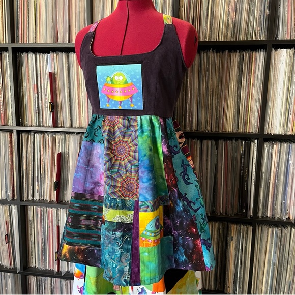 alien superstar patchwork apron top y2k phish 90s 👽 - Picture 10 of 13